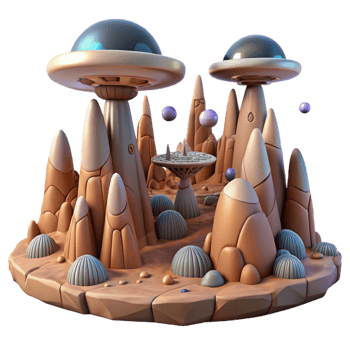 Alien Planet 3D Render png