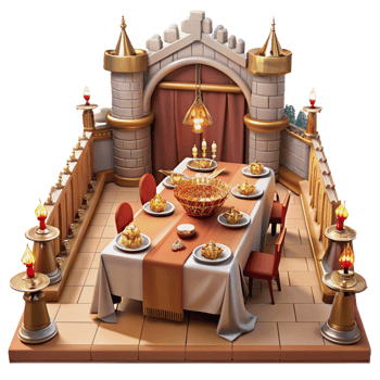 stunning creative Royal 3D Dinner Table Illustration original png