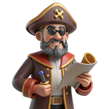 serene creative 3D Cartoon Pirate Captain Illustration original png