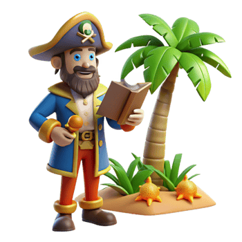 impressive modern Jolly Pirate 3D Illustration original png