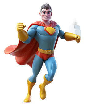 magnificent minimalist 3D Superhero Illustration 4K png