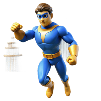 impressive vintage 3D Cartoon Superhero Flying Action 4K png