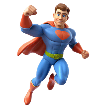serene traditional 3D Superhero Illustration exclusive png