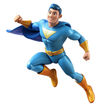 impressive modern 3D Cartoon Superhero Illustration premium png
