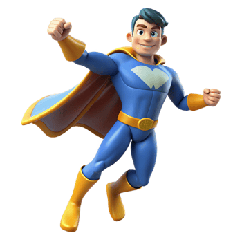 dramatic modern 3D Superhero Illustration, Dynamic Pose professional png
