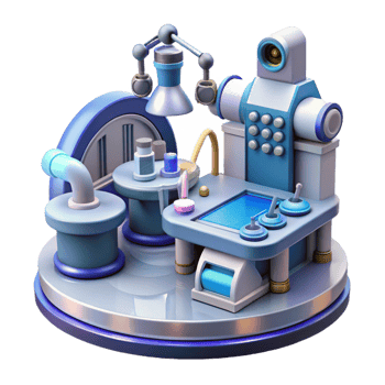 beautiful contemporary Futuristic 3D Lab Illustration high quality png