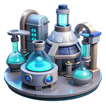 3D Render Science Lab Illustration png