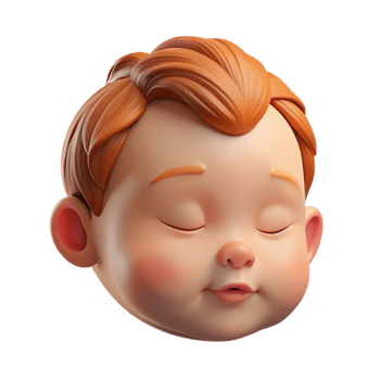 serene contemporary An intimate portrait of a sleeping baby with soft, downy hair, gentle and warm lighting premium png