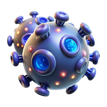 beautiful abstract A microscopic view of nanobots repairing damaged cells, glowing with bioluminescent energy, scientific illustration style detailed png