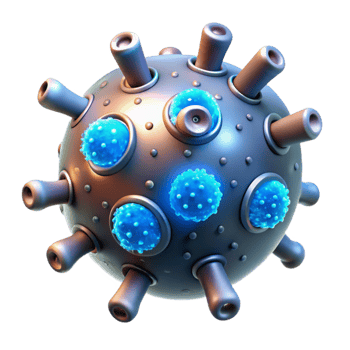 wonderful modern A microscopic view of nanobots repairing damaged cells, glowing with bioluminescent energy, scientific illustration style original png