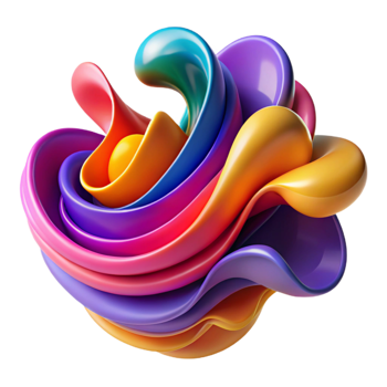 Vibrant Rainbow 3D Abstract Art png