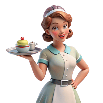 impressive contemporary Retro Diner Waitress 3D Render original png