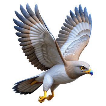 wonderful rustic 3D Render of a Hawk in Flight premium png