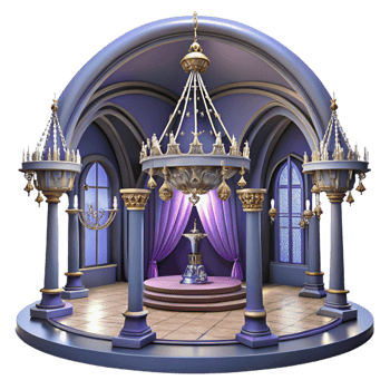 elegant artistic 3D Fantasy Palace Interior Illustration premium png