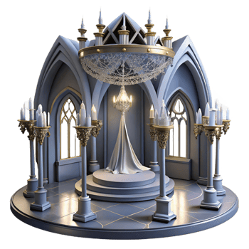 stunning contemporary Elegant 3D Render Gothic Chapel professional png