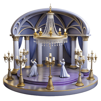 stunning contemporary Elegant 3D Render of a Grand Pavilion 4K png