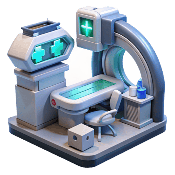 magnificent creative Medical 3D Scan Room Illustration 4K png
