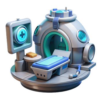 extraordinary minimalist Futuristic Medical Scanner 3D Illustration authentic png