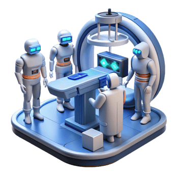 serene abstract Medical Robots 3D Illustration 4K png