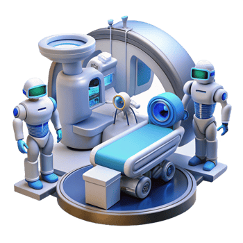 serene abstract Futuristic 3D Robot Medical Illustration detailed png
