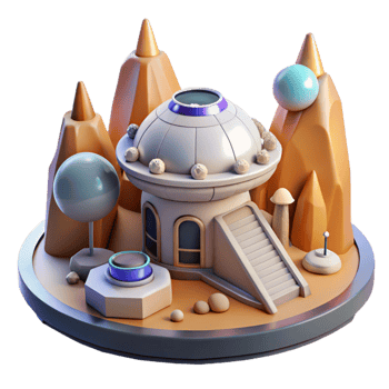 impressive artistic Whimsical 3D Render of a Fantasy Building authentic png