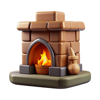 elegant contemporary Cozy 3D Fireplace Illustration genuine png
