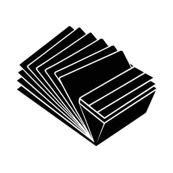 Business silhouette of organized stack of business cards for professional networking vector