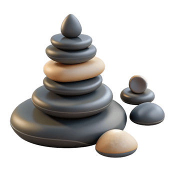 extraordinary creative 3D Render Stacked Stones, Zen Balance high resolution png