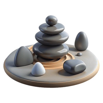 elegant modern Zen Stones 3D Illustration original png