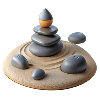 impressive classic Serene Stones 3D Illustration high quality png