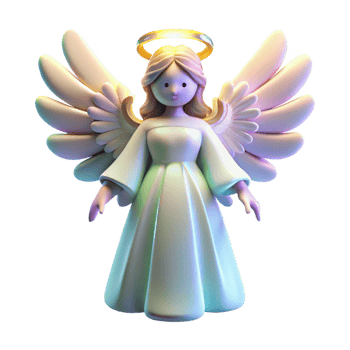 serene modern 3D Render Cute Angel Illustration high quality png