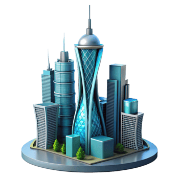 stunning creative 3D Cityscape Illustration premium png