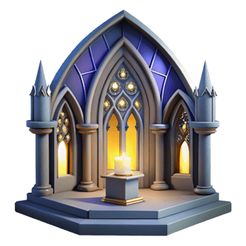 magnificent classic 3D Gothic Chapel Illustration high resolution png