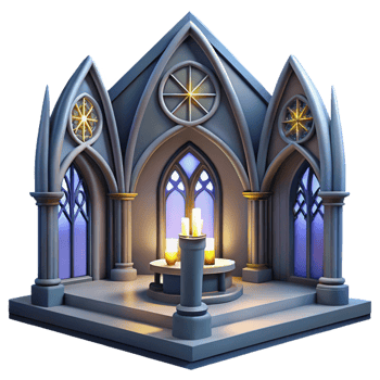 stunning classic Gothic Chapel 3D Model authentic png