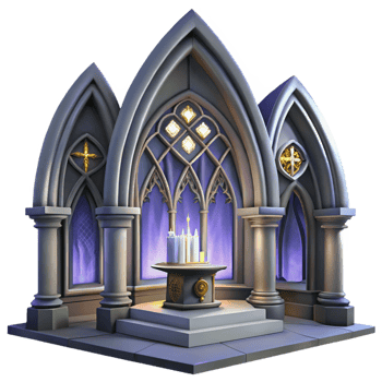 magnificent vintage Gothic Chapel 3D Illustration exclusive png