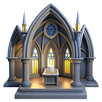 extraordinary creative Gothic Chapel 3D Model exclusive png