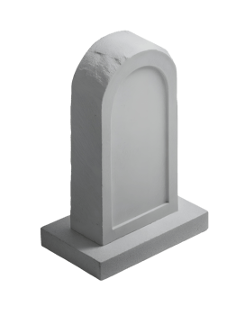 isometric 3d realistic simple grey headstone with smooth stone texture, classic tombstone monument for cemetery, burial, and memorial themes, on isolated background png