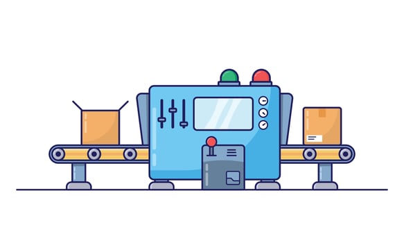 A machine with boxes and other items on it vector