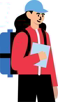 Delivery girl character icon in flat style vector
