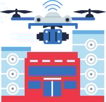 A flat style icon of wireless drone tracking technology vector