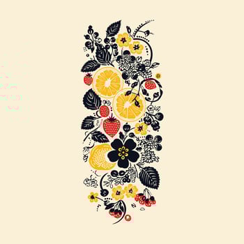 Abstract Botanical Art Motif vector