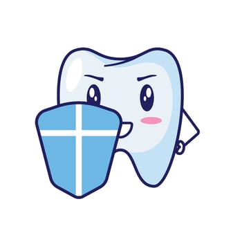Tooth with shield and cross illustration vector