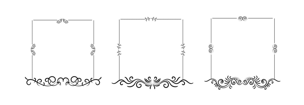 Vintage decorative ornamental element on black colour vector