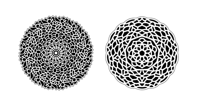 Decorative mandala set vintage floral style ornaments art vector