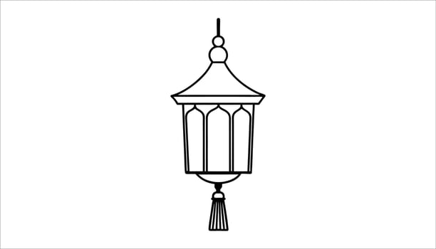 Hanging Lantern Decorative Oriental Lantern Design vector