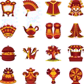 Collection of Lunar New Year Flat Illustrations vector
