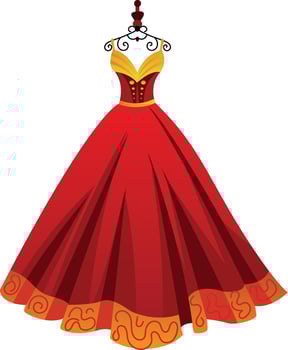 A flat style illustration of beautiful chinese gown vector
