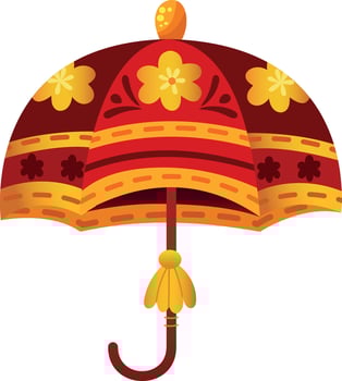 A flat illustration of beautiful chinese umbrella vector