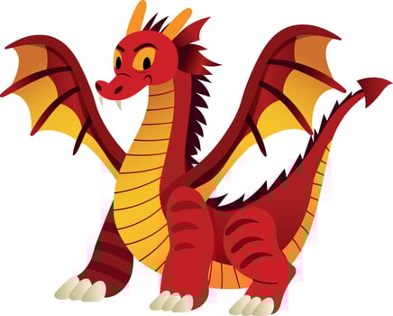 Chinese dragon flat illustration vector