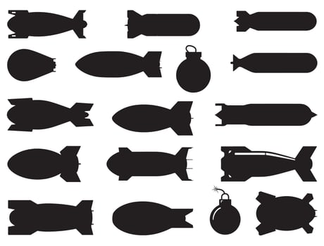 BOMB SILHOUETTE WHITE BACKGROUND vector